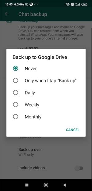 whatsapp se google drive me backup kaise le