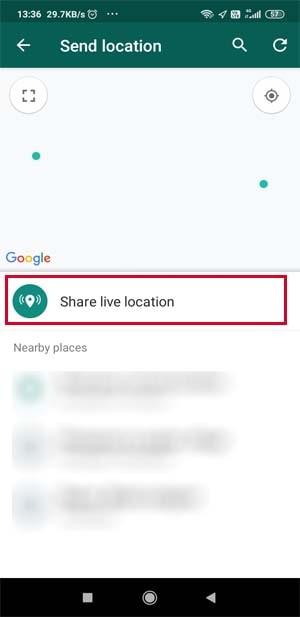 whatsapp location kaise share kare